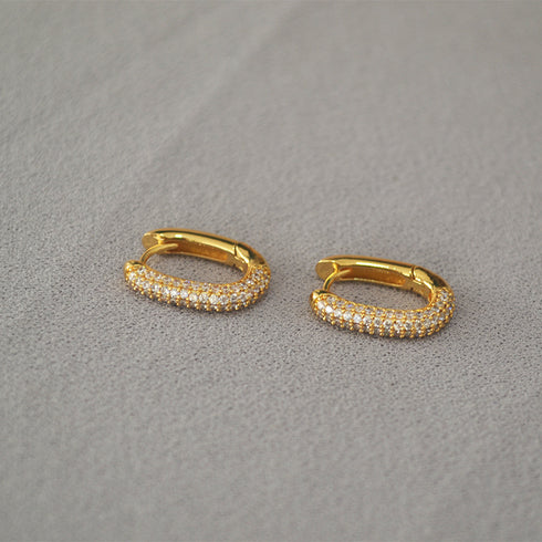 U Shape CZ Earrings - Zafari Studio Jewelry